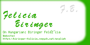 felicia biringer business card